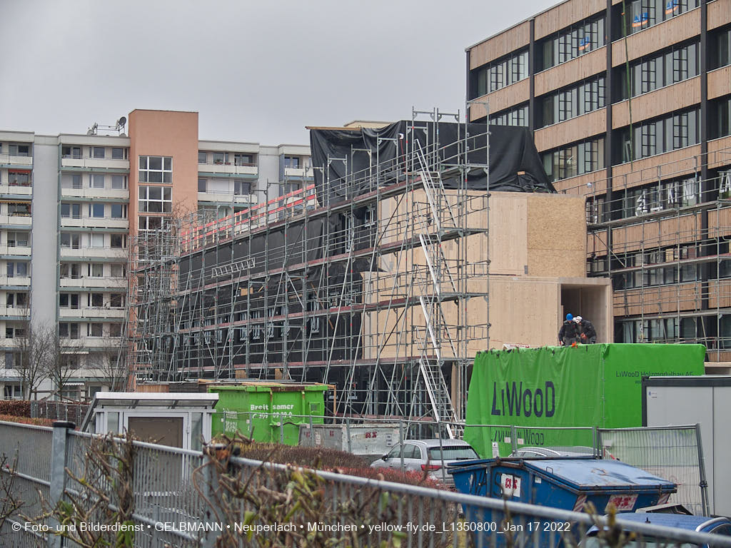18.01.2022 - Baustelle zur Montessori Schule im Plettzentrum Neuperlach